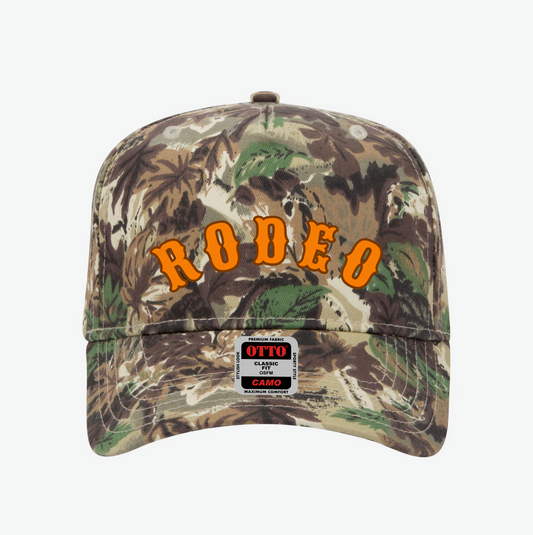 Camo RODEO Snapback Hat – Blaze Orange Edition